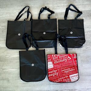 Lot of 5 Lululemon Reusable Medium Tote Bags Eco Friendly